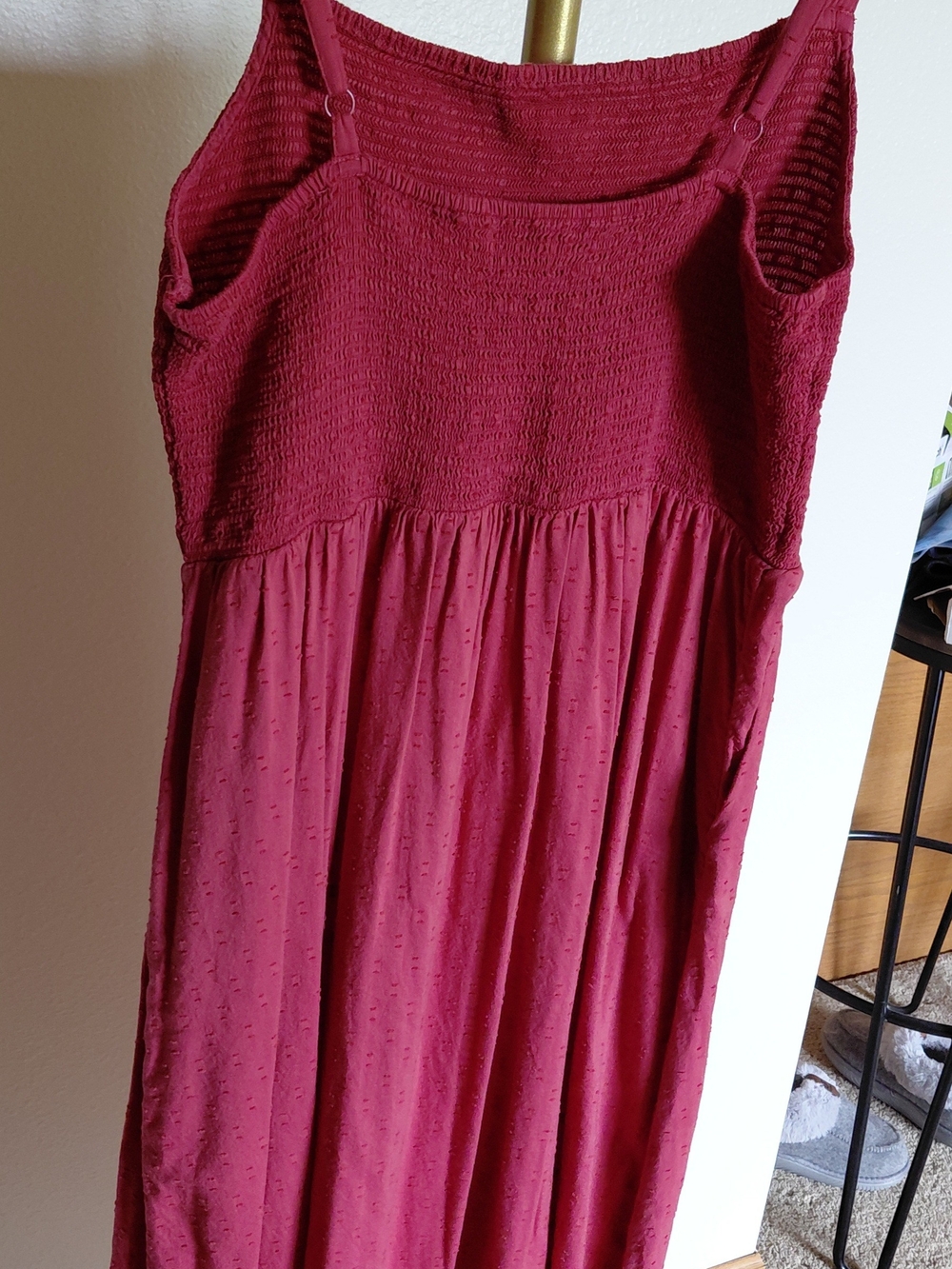 Women's Red Sleeveless Midi Dress - Picture 5 of 5